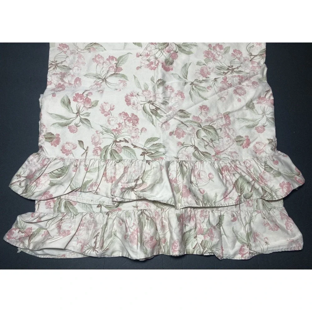 Ralph Lauren BELMONT OAKS Pillowcase Set KING Floral Ruffle ITALY Pair Vtg Shams